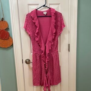 Kensie Pink Ruffled Women's Sweater